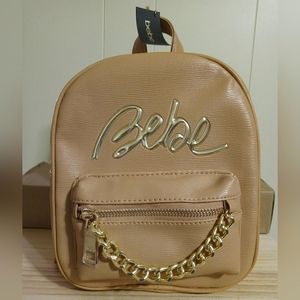 bebe Gianna Mini Tan Backpack